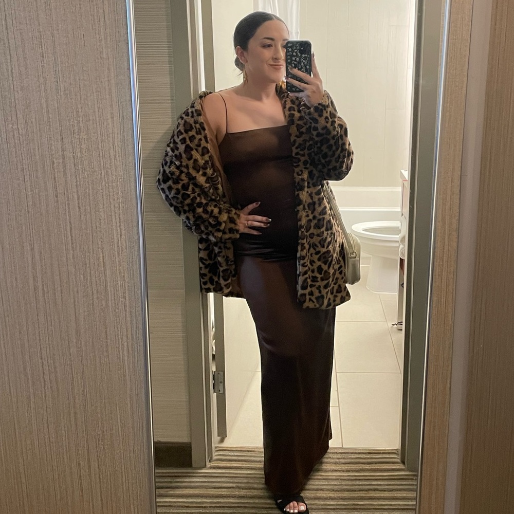 Brown silk dress